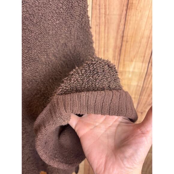 Free People Oversized Boucle Knit Wide Sleeved Brown Sweater Women's Size L - Picture 3 of 5